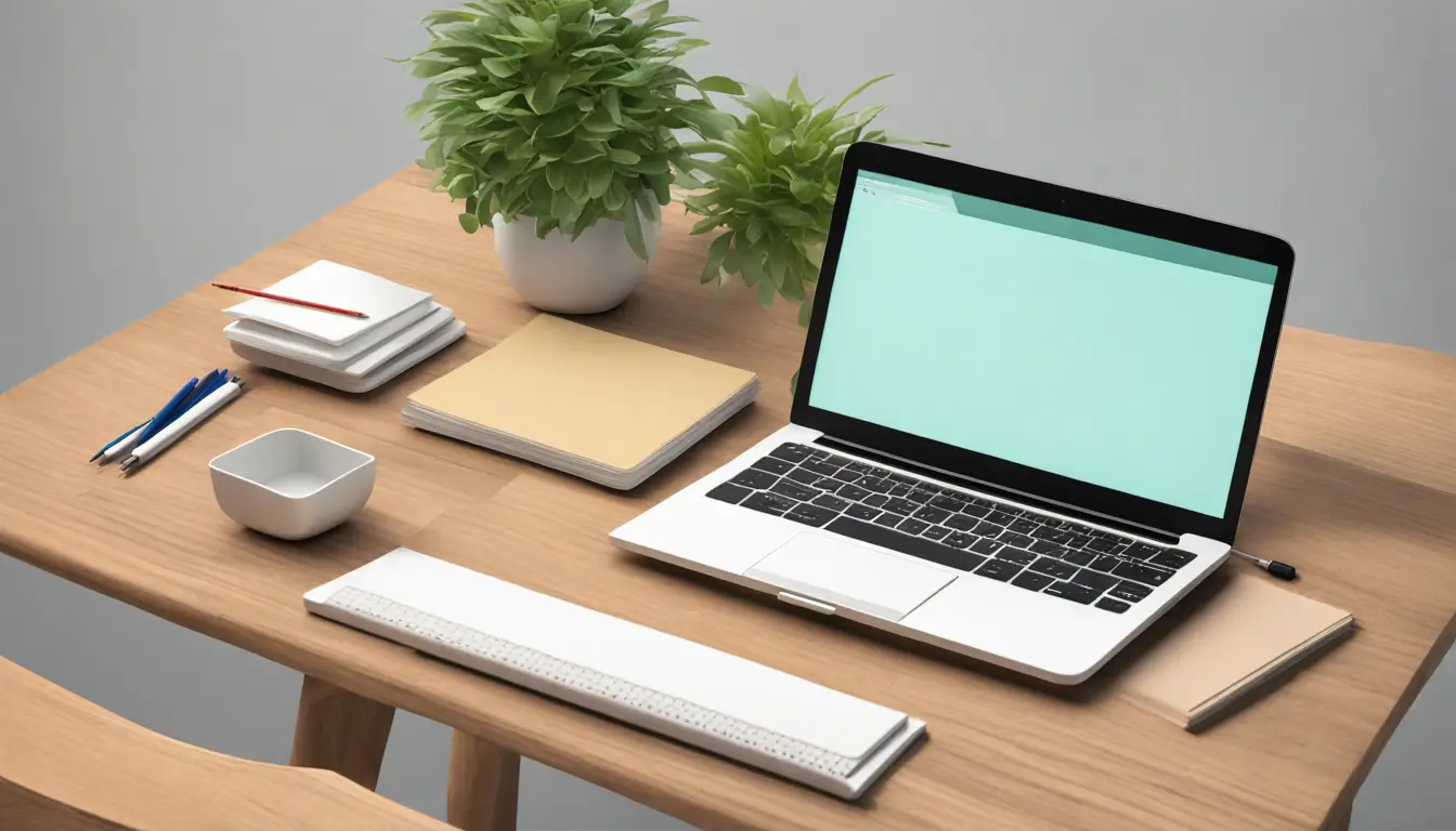 Imagem representando um escritório de empreendedor com laptop mostrando gráficos para o planejamento do Imposto de Renda.