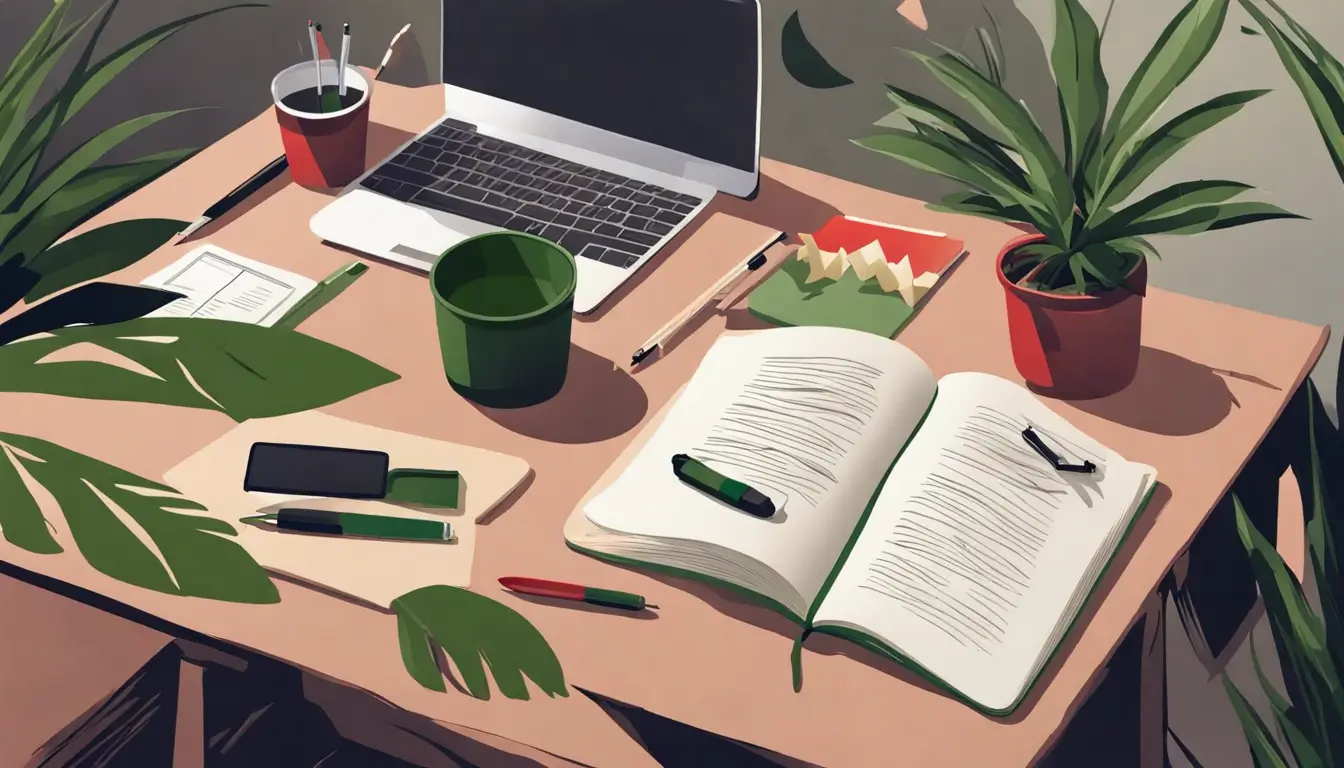 Imagem representando a formalização de empresas com um notebook, documentos e um carimbo, simbolizando o processo de obtenção de CNPJ no Brasil.