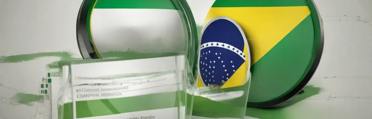 Imagem representando a classificação de baixo risco da Anvisa com selo, estetoscópio, termômetro e gráfico de barras para o blog sobre regulamentação de saúde no Brasil.